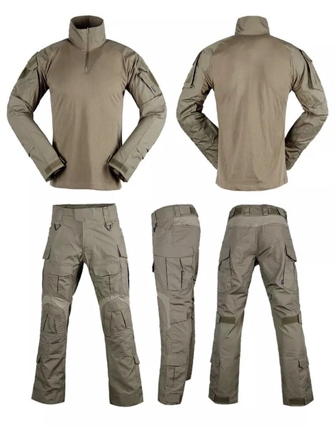 Тактичний військовий костюм YAKEDA G3 Койот Убакс та Штани із захистом колін 2XL Коричневий YKH0020807-3 - зображення 1