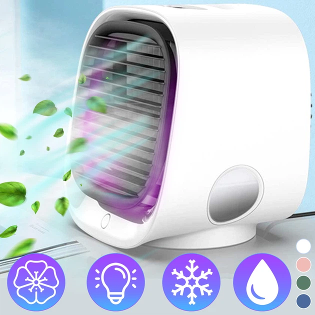 Мини кондиционер Air Cooler M201 Белый портативный USB охладитель с подсветкой - Фото 1 Мини кондиционер Air Cooler M201 Белый портативный USB охладитель с подсветкой - изображение 1