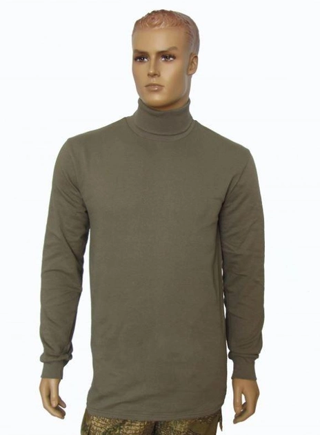 Тактична футболка з довгим рукавом (гольф) CT Хакі, з відворотом (100% хб) (CT137-NECK-60) - изображение 1