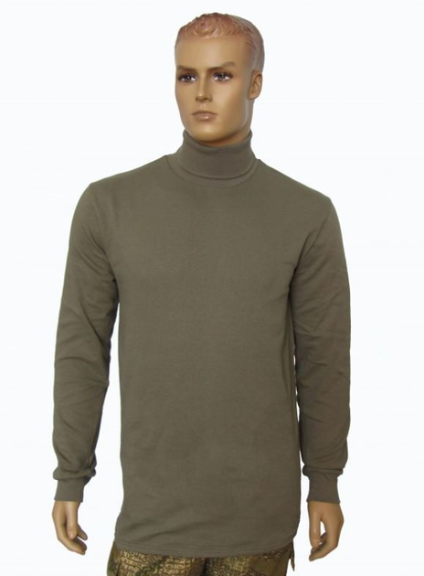Тактична футболка з довгим рукавом (гольф) CT Хакі, з відворотом (100% хб) (СT137-NECK-52) - зображення 1
