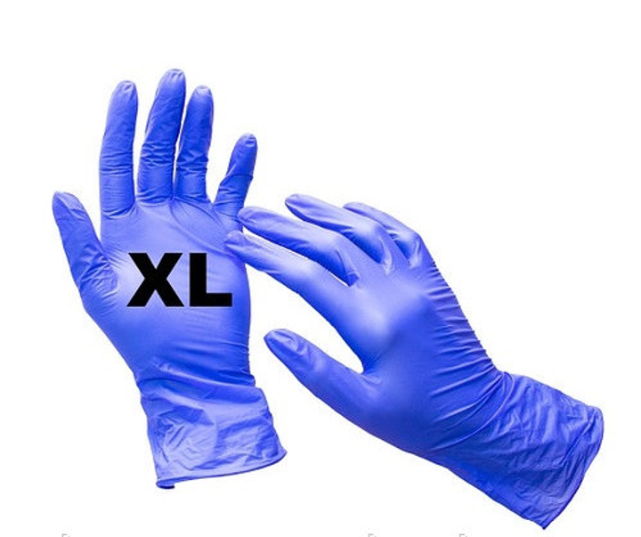 Перчатки нітрил-вініл неопудрені MediOk сині XL 50 пар - зображення 1