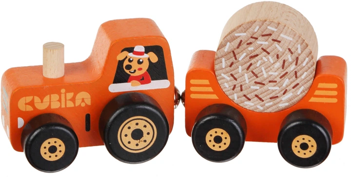 Дерев'яна іграшка Cubika Трактор на магнітах (15351) (4823056515351) - зображення 3
