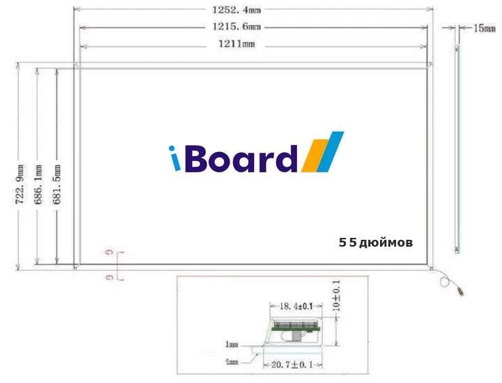 Інтерактивна дошка iBOARD IB-B55 IR AL SB 55 дюймів алюмінієва рама - Фото 2 Інтерактивна дошка iBOARD IB-B55 IR AL SB 55 дюймів алюмінієва рама - зображення 2