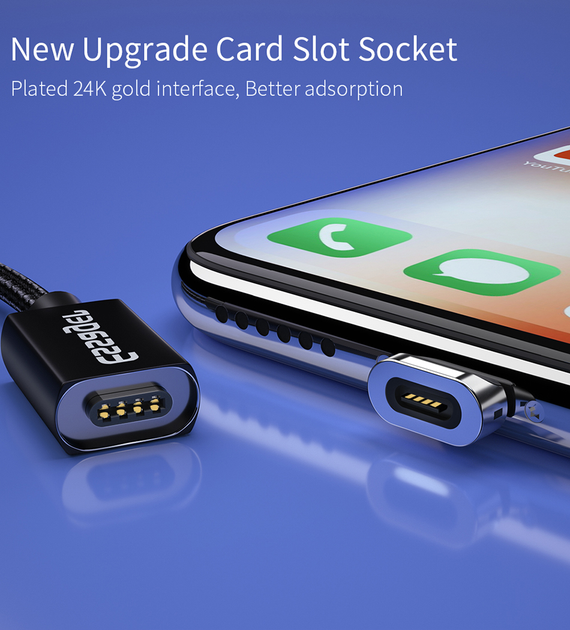 Магнитный кабель красный ESSAGER (micro USB, Type-C, Lightning) 1метр - Фото 5 Магнитный кабель красный ESSAGER (micro USB, Type-C, Lightning) 1метр - изображение 5