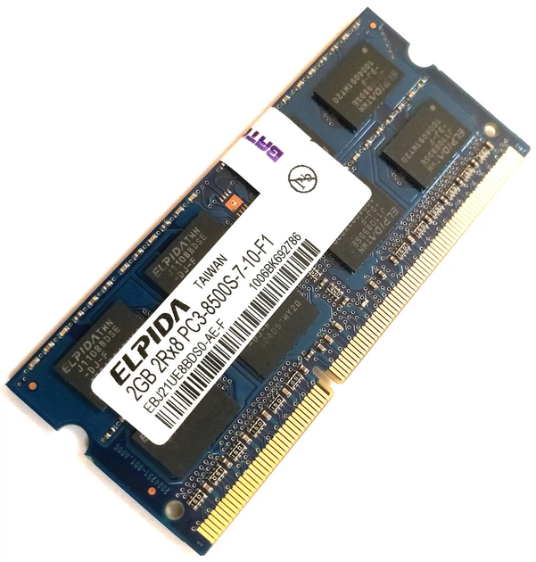 Оперативна пам'ять для ноутбука Elpida SODIMM DDR3 2Gb 1066MHz 8500s ...