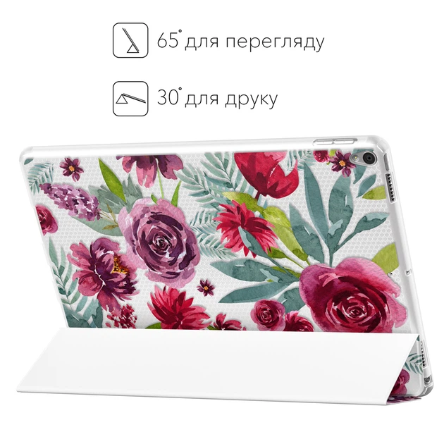 Чохол книжка, обкладинка для Apple iPad (Винні троянди) моделі 9.7 епл айпад 2018 case smart cover (786707432) - зображення 4