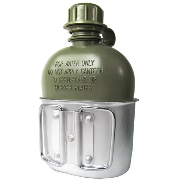 Фляга військова тактична MIL-TEC 1 L в чохлі + кружка, фляга армійська, похідна - изображение 1
