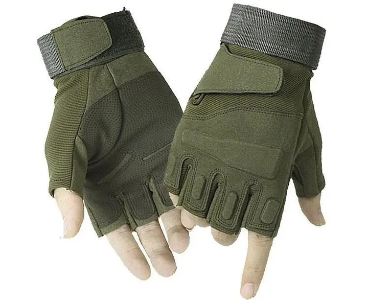 Рукавички армійські безпалі BlackHawk військові тактичні без пальців XL Зеленый - зображення 1