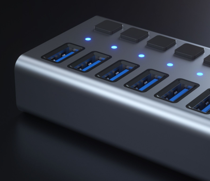 USB хаб Acasis HS-710MG USB 3.2 Gen 2 з блоком живлення 10 портів hub концентратор алюмінієвий - зображення 13
