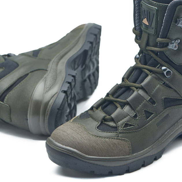Берці зимові черевики тактичні чоловічі, туфлі тактичні чоловічі берці зимові, натуральна шкіра, розмір 46, Bounce ar. PI-SA-8246, колір хакі - зображення 2