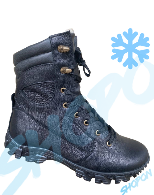 Берці зимові черевики тактичні чоловічі, туфлі тактичні чоловічі берці зимові, натуральна шкіра, розмір 39, Bounce ar. TB-UT-1939, колір чорний - зображення 1