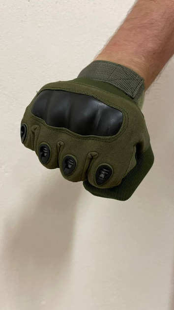 Тактичні перчатки з пальцями Gloves FF 1 олива М - зображення 2
