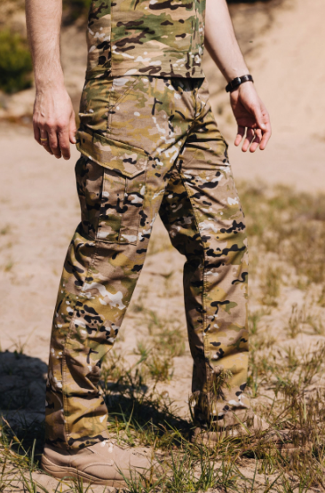 Штани демісезонні чоловічі Multicam Ripstop Камуфляж L зі зносостійкого поліестеру з посиленням на колінах і сідницях 4 кишені регульована талія - зображення 5