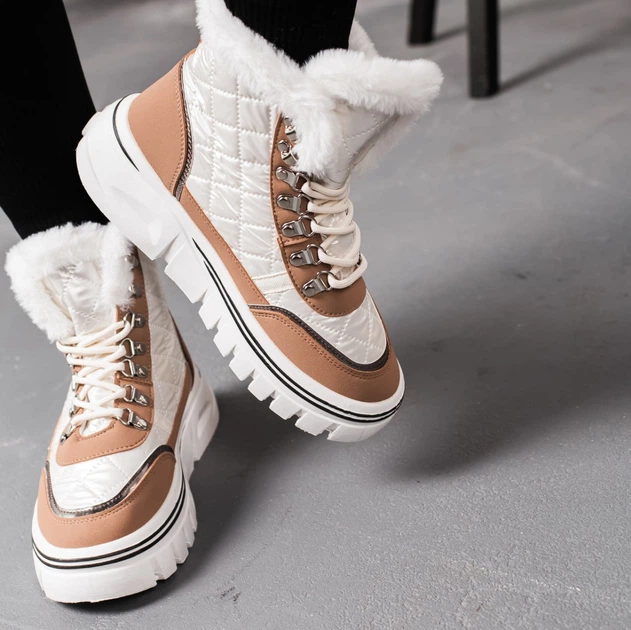 Ботинки женские Fashion Bailey 3384 39 размер 24,5 см Бежевый - изображение 8
