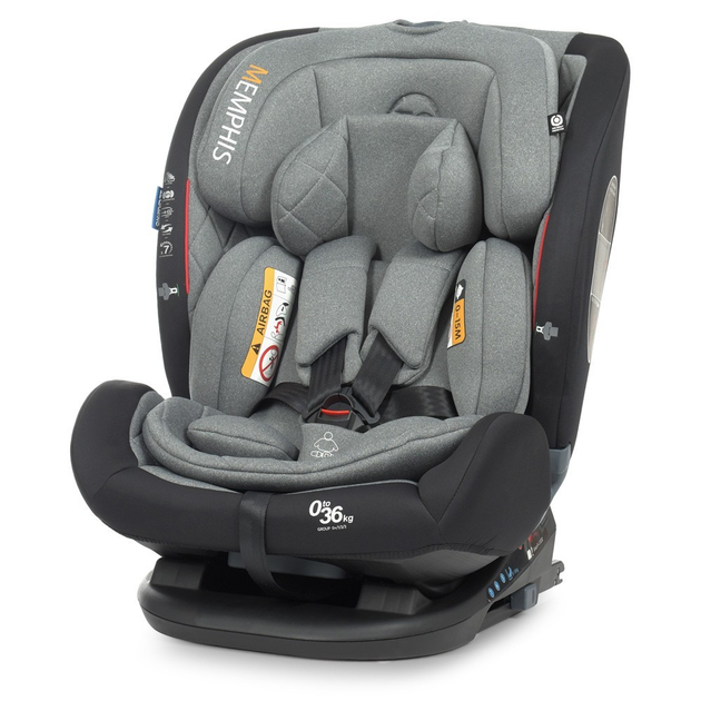 Автокресло детское универсальное EL CAMINO ME 1093 MEMPHIS Gray Black Isofix 0-36 кг - изображение 1