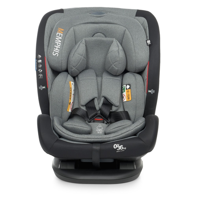 Автокресло детское универсальное EL CAMINO ME 1093 MEMPHIS Gray Black Isofix 0-36 кг - изображение 2