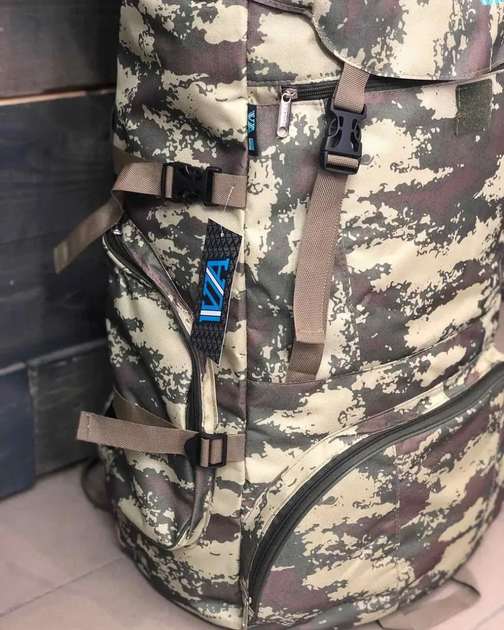 Рюкзак тактический 85 литров объем для ЗСУ, мужской штурмовой военный рюкзак 85л, водоотталкивающий Мультикам - изображение 2
