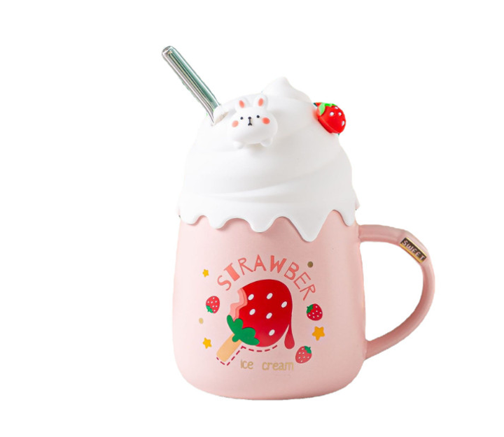 Кружка с крышкой и трубочкой Strawberry ice cream 3 7853 400 мл – фото ...