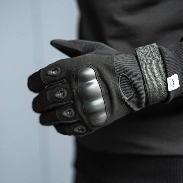 Перчатки Тактические полнопалые с накладкой Черный L SSpe1 310 - изображение 1