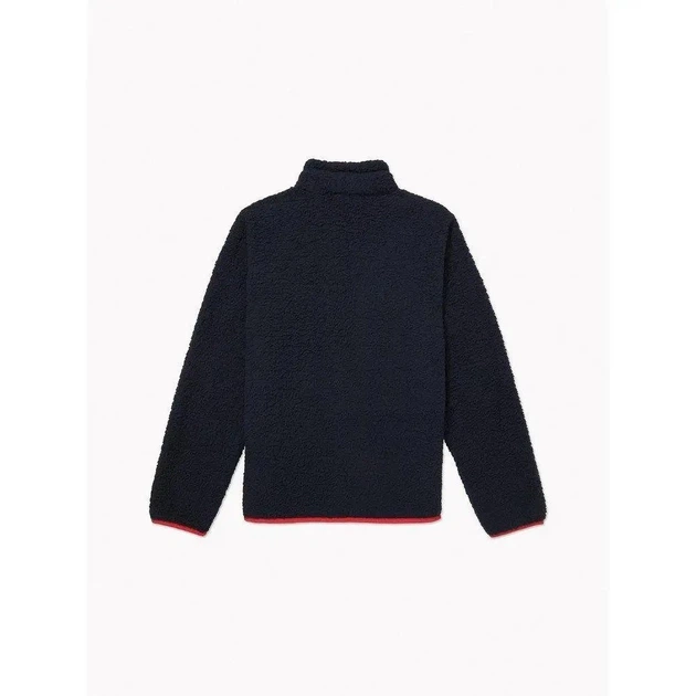 Куртка Tommy Hilfiger, флісова, з переробленої шерпи, на блискавці, чорний, розмір S - изображение 2