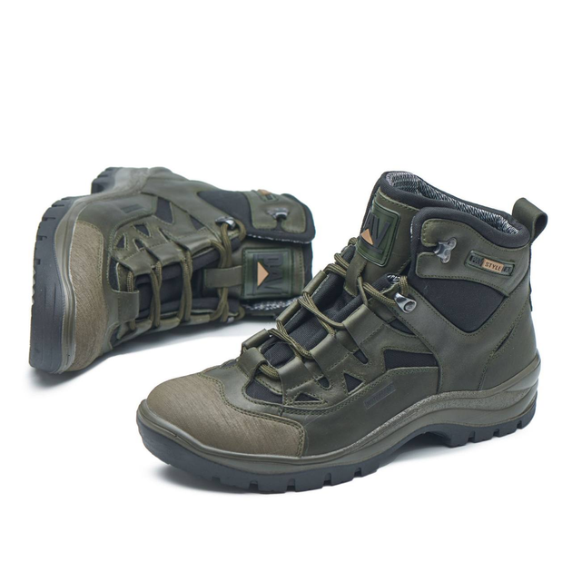 Ботинки зимние тактические мужские, черевики тактичні чоловічі зимові, натуральна шкіра, размер 43, Bounce ar. BP-HA-1043, цвет хаки - изображение 2