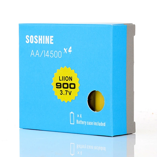 Аккумулятор 14500/AA литий-ионный (Li-Ion) Soshine 14500-3.7-900 Button Top, 900mAh, 1.8A, 4.2/3.7/2.8V, Black - Фото 8 Аккумулятор 14500/AA литий-ионный (Li-Ion) Soshine 14500-3.7-900 Button Top, 900mAh, 1.8A, 4.2/3.7/2.8V, Black - изображение 8