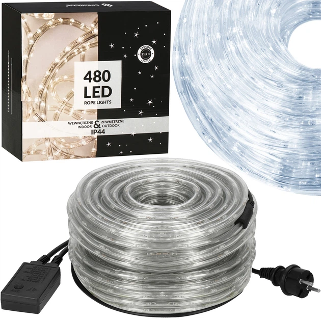Світлодіодна Гірлянда дюралайт зовнішній зовнішній Springos Rope Lights 20 м 480 LED CL1205 новорічна холодний білий - зображення 3