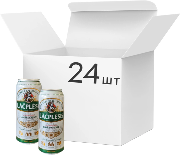 Упаковка пива Lacplesis Gaisais світле фільтроване безалкогольне пастеризоване 0% 0.5 л x 24 шт. (4750132007427) - Фото 1 Упаковка пива Lacplesis Gaisais світле фільтроване безалкогольне пастеризоване 0% 0.5 л x 24 шт. (4750132007427) - зображення 1