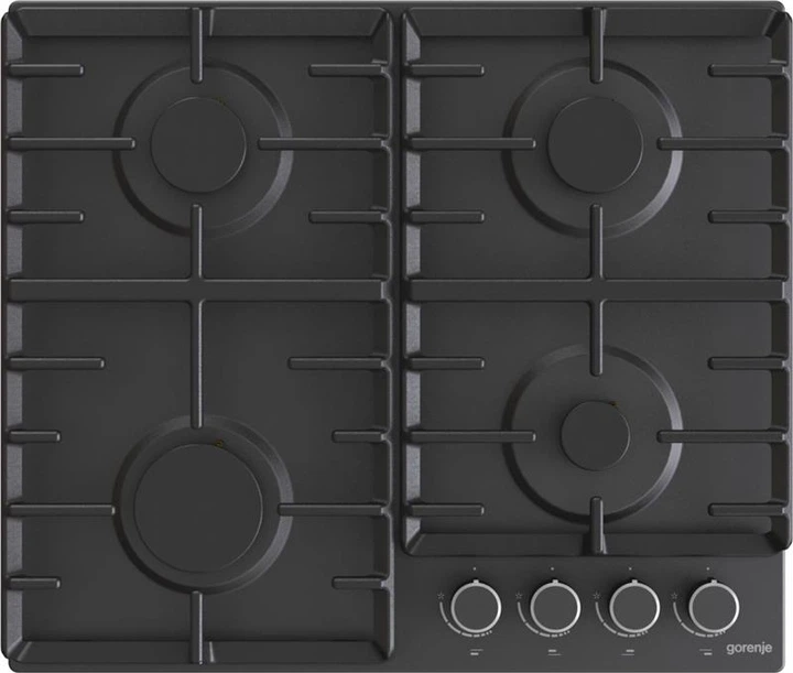 Варильна поверхня Gorenje газова, 60см, чавун, чорний - Фото 1 Варильна поверхня Gorenje газова, 60см, чавун, чорний - зображення 1