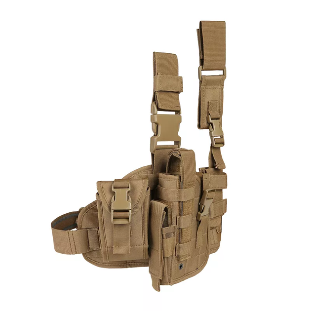 Кобура универсальная на платформе набедренная с подсумками Clefers tactical L17, Правосторонняя Хаки (5002203) - Фото 4 Кобура универсальная на платформе набедренная с подсумками Clefers tactical L17, Правосторонняя Хаки (5002203) - зображення 4