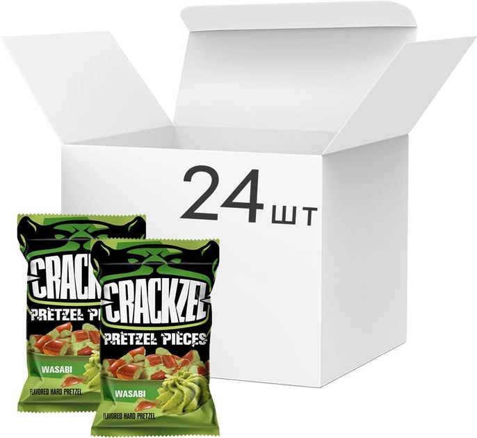 Акция на Упаковка кренделів шматочками Crackzel Wasabi зі смаком васабі 65 г х 24 шт от Rozetka
