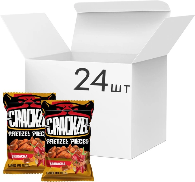 Акція на Упаковка кренделів шматочками Crackzel Sriracha зі смаком соусу шрірача 65 г х 24 шт від Rozetka