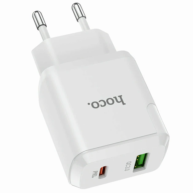 Сетевое зарядное устройство Hoco N5 1USB + Type-C PD20W+QC3.0 White - Фото 2 Сетевое зарядное устройство Hoco N5 1USB + Type-C PD20W+QC3.0 White - изображение 2