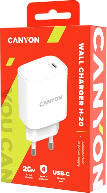 Ładowarka Canyon H-20-02 USB PD Type-C Biała (CNE-CHA20W02) - obraz 3