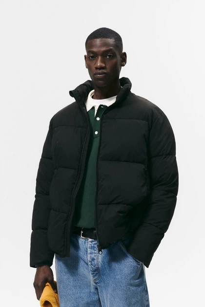 Стеганая дутая куртка Zara XL черный 8281/306/800 – Брендовая