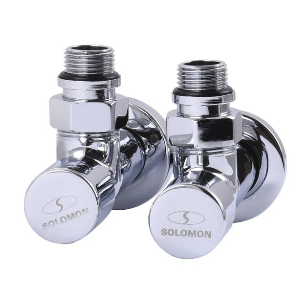 Краны вентильные угловые с американкой Solomon LUX 1/2" chrom 7777 (2шт. комплект) - изображение 5