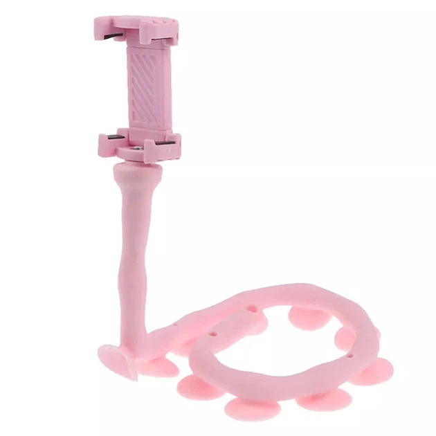 Гибкий держатель для телефона с присосками универсальный Cute Worm Lazy Holder. Цвет: розовый - Фото 3 Гибкий держатель для телефона с присосками универсальный Cute Worm Lazy Holder. Цвет: розовый - изображение 3