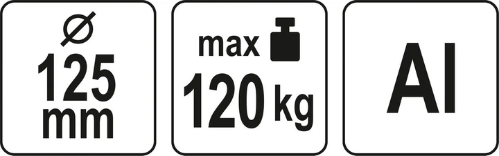 Присоски для монтажу скла YATO: 2 чашки Ø= 125 мм, m= 120 кг, 245х 125х 7 мм [20/160] - изображение 4