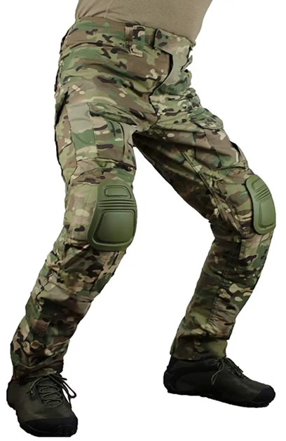 Тактические боевые военные штаны ВСУ мультикам с несколькими карманами, камуфляжные с наколенниками, Multicam р.L - изображение 1