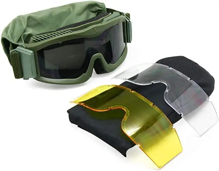 Тактические военные армейские баллистические альфа защитные вентилируемые очки Military Tactical goggles 1шт - изображение 1