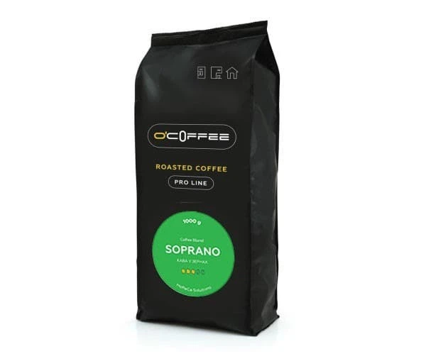 Кава у зернах Soprano O`Coffee 1 кг - Фото 1 Кава у зернах Soprano O`Coffee 1 кг - зображення 1