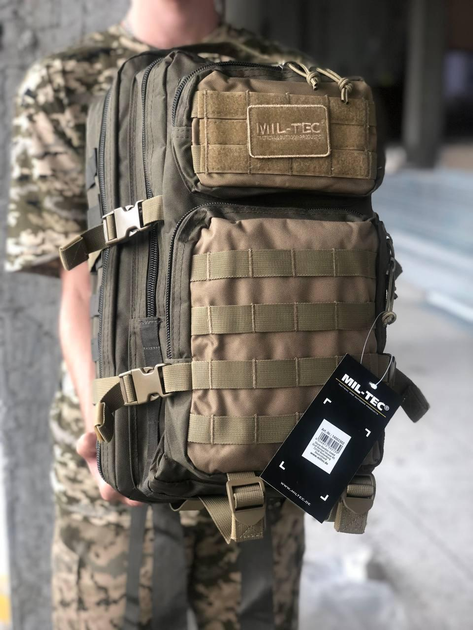 Тактический армейский военный рюкзак MIL-TEC ASSAULT® Large 36 л. Ranger Green/Coyot, ОРИГИНАЛ, MIL-TEC - изображение 2