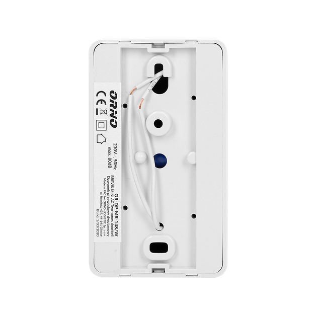 Дзвінок BREVIS MINI AC 2 тоновий білий 220V OR-DP-MR-148/W ORNO - зображення 3