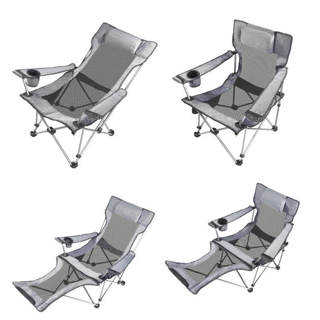 Раскладное кресло шезлонг Lesko SW233 Gray для отдыха на природе - изображение 4
