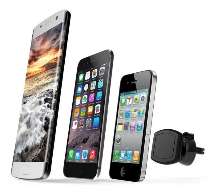 Магнітний тримач для смартфона Magnetic H-CT165 (клейка основа 3М, автотримач, в решітку, смартфона, на дефлектор) - Чорний - зображення 4