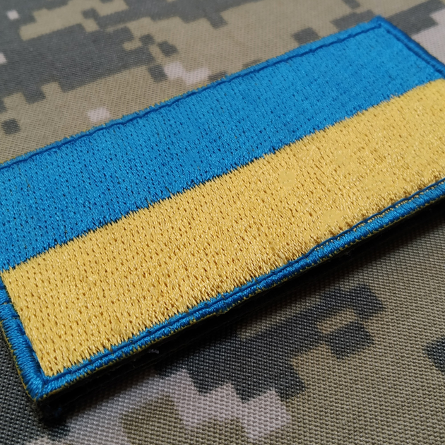 Патріотичний шеврон прапор України синьо-жовтий (на липучці) Neformal 8x4 см (N0612) - зображення 2