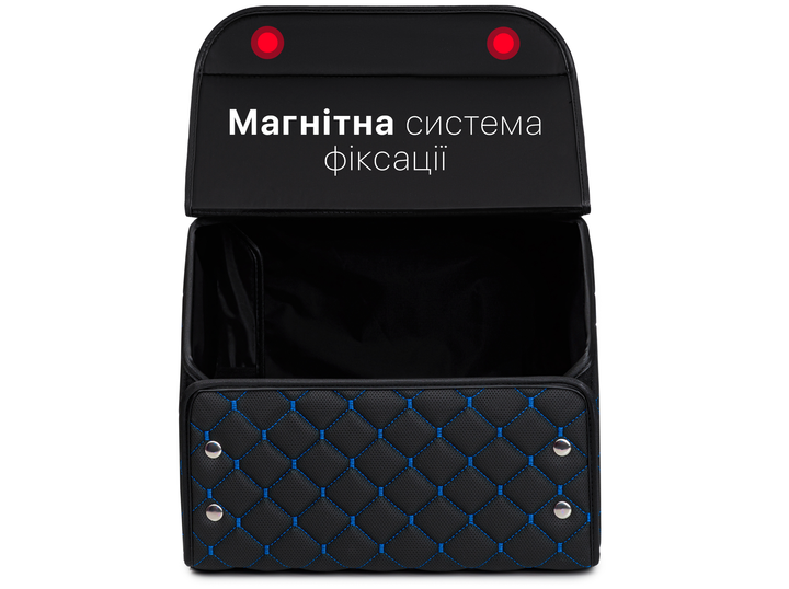 Автомобильный органайзер (саквояж) в багажник Kia/Киа чорно-синій размер S с премиум экокожи 0373S - изображение 3