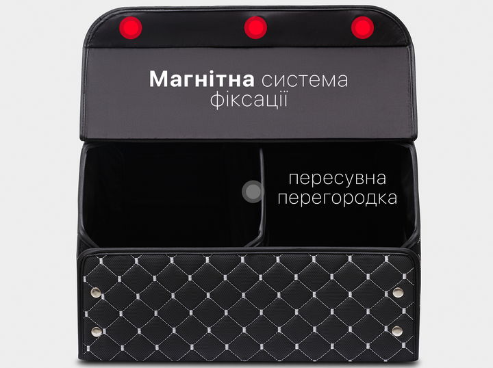 Автомобильный органайзер (саквояж) в багажник Audi/Ауди черно-серый размер M с премиум экокожи 0303M - изображение 2