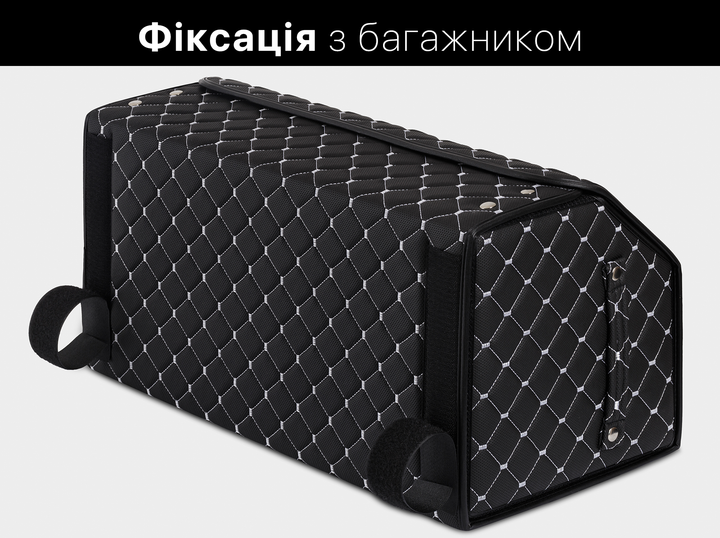 Автомобильный органайзер (саквояж) в багажник Lexus/Лексус черно-серый размер L с премиум экокожи 0105L - изображение 10