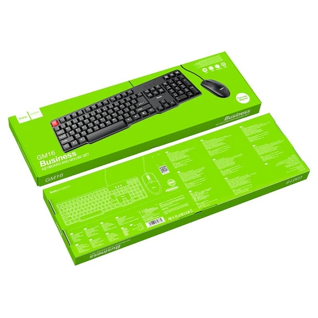 Проводная клавиатура с мышью HOCO Business keyboard and mouse set GM16 RU/ENG раскладка Black - изображение 8